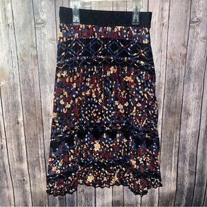 LuLaRoe Lola skirt, dark colored floral print, size XS